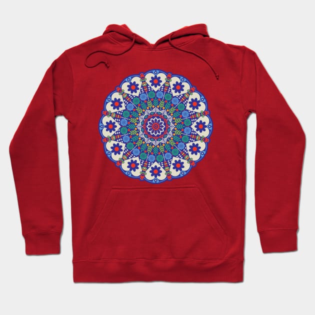 Colorful Hearts & Flowers Mandala Hoodie by wickedpretty